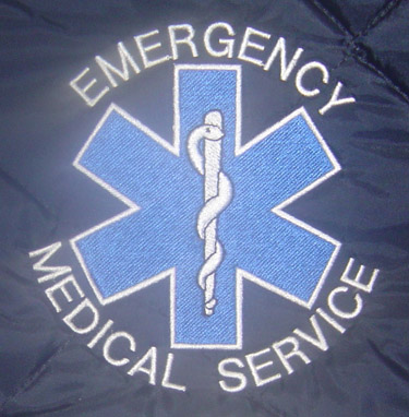 EMS 4½"   Blue Star Of Life With Surrounding Lettering Chest